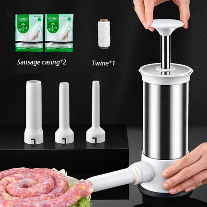 Sausage Stuffer with 4 Different Sizes Stuffing Tubes