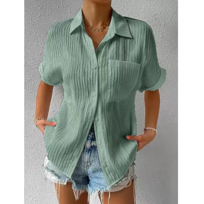 Crew Neck Lace Casual Loose Shirt