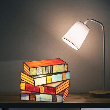 Stained Stacked Books Lamp