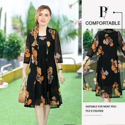 Womens Floral Print Dress Set