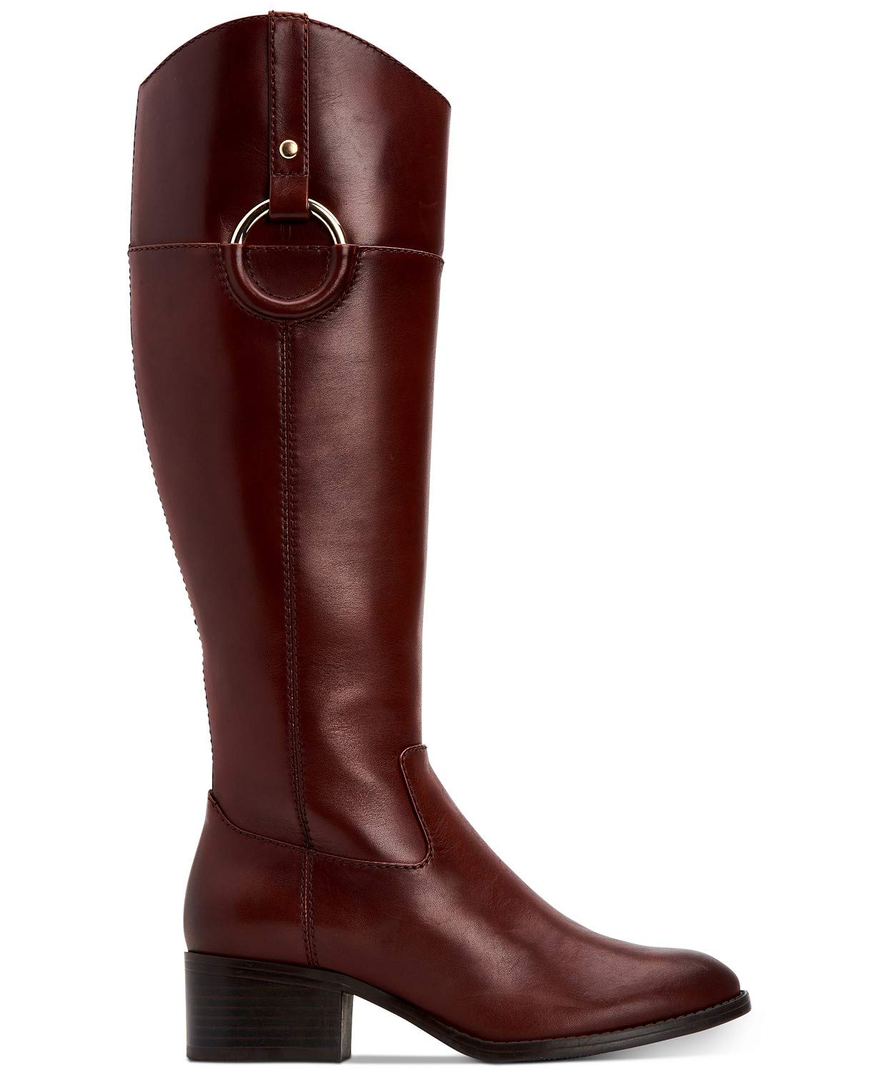 Alfani Womens Bexleyy Wide Calf Leather Riding Boots Red 7.5 Medium (B,M)