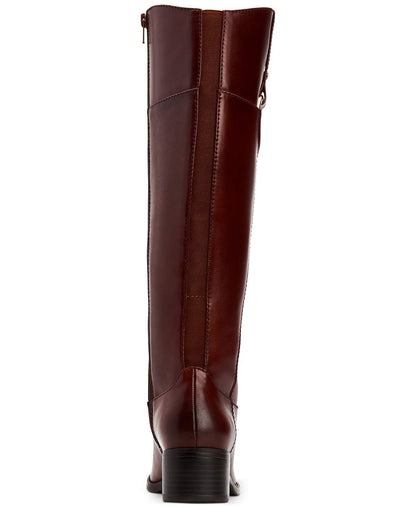 Alfani Womens Bexleyy Wide Calf Leather Riding Boots Red 7.5 Medium (B,M)