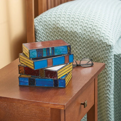 Stained Stacked Books Lamp