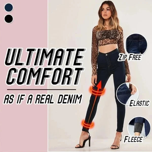 Thermal Fleece Denim Jeggings