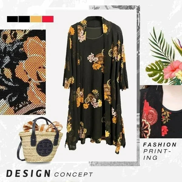 Womens Floral Print Dress Set