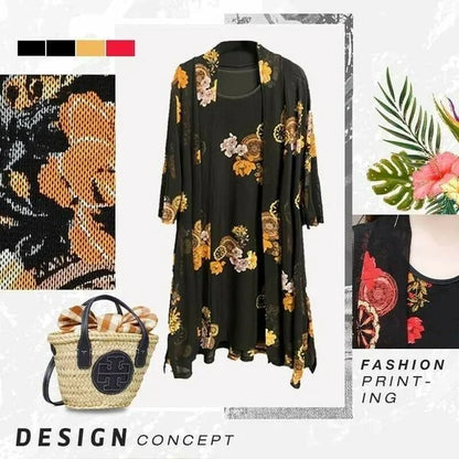 Womens Floral Print Dress Set